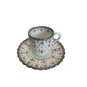 Spode Fleur De Lys Gray Mini/Small Cup and Saucer